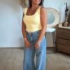 Top en maille jaune pastel - Modèle Charlotte