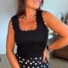 Top en maille noir - Modèle Charlotte