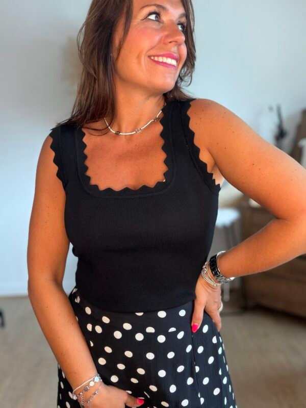 Top en maille noir - Modèle Charlotte