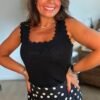 Top en maille noir - Modèle Charlotte