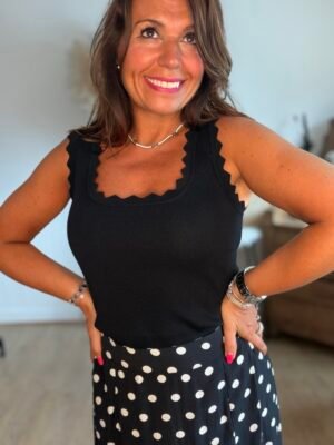 Top en maille noir - Modèle Charlotte