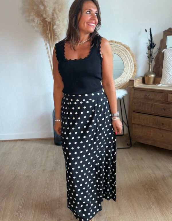 Top en maille noir - Modèle Charlotte