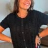 Gilet manches courtes noir - Modèle Nelly