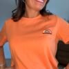 T shirt orange avec broderie arc en ciel - Modèle Rainbow