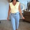 Chemise jaune col XXL - Modèle Adriana