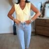 Chemise jaune col XXL - Modèle Adriana