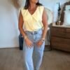 Chemise jaune col XXL - Modèle Adriana