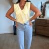 Chemise jaune col XXL - Modèle Adriana