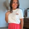 T shirt blanc avec broderie arc en ciel - Modèle Rainbow