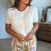 Gilet manches courtes blanc - Modèle Nelly