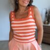 Top à rayures rose orange - Modèle Raphaelle