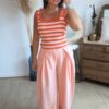 Top à rayures rose orange - Modèle Raphaelle