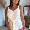 Top à noeud beige - Modèle Carla