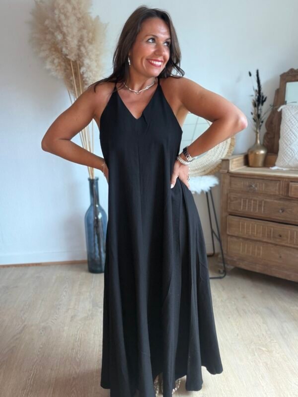 Robe Noire dos décolleté - Modèle Cassy