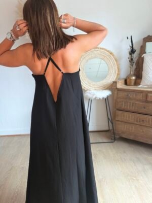Robe Noire dos décolleté - Modèle Cassy