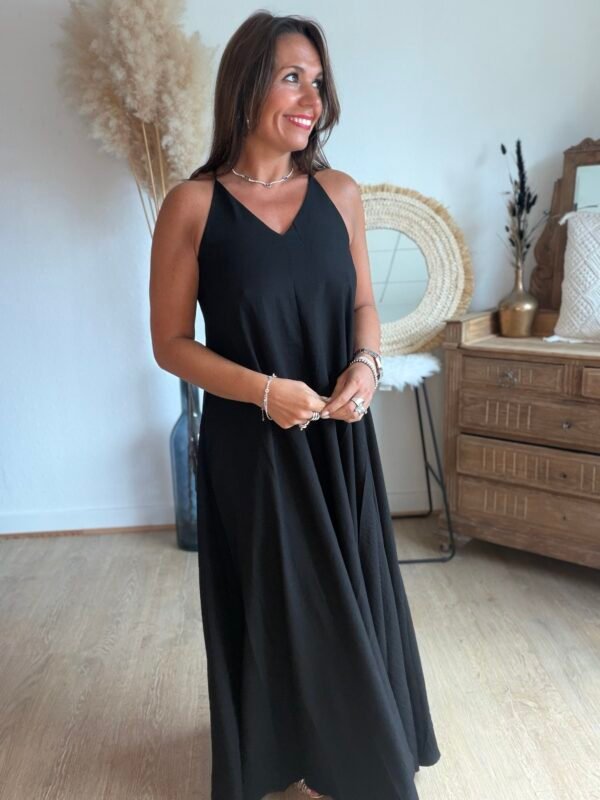 Robe Noire dos décolleté - Modèle Cassy