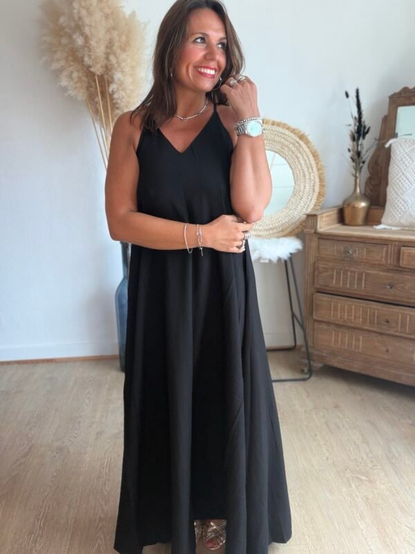 Robe Noire dos décolleté - Modèle Cassy