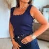 Top en maille bleu - Modèle Charlotte