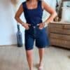 Top en maille bleu - Modèle Charlotte
