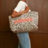 Totebag en toile léopard - Modèle Amour