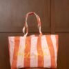 Sac cabas rayé orange  - Modèle Dolce vita