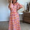 Robe longue imprimé coloré - Modèle Seventies