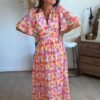 Robe longue imprimé coloré - Modèle Seventies