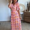 Robe longue imprimé coloré - Modèle Seventies
