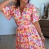 Robe longue imprimé coloré - Modèle Seventies