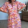Robe longue imprimé coloré - Modèle Seventies