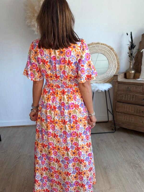 Robe longue imprimé coloré - Modèle Seventies