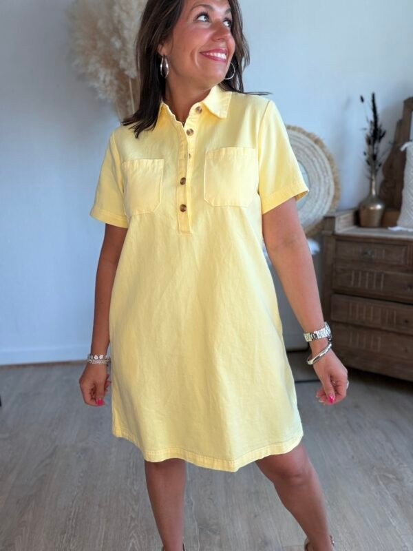 Robe chemise jaune - Modèle Nathalie