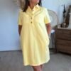 Robe chemise jaune - Modèle Nathalie