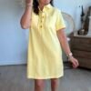 Robe chemise jaune - Modèle Nathalie