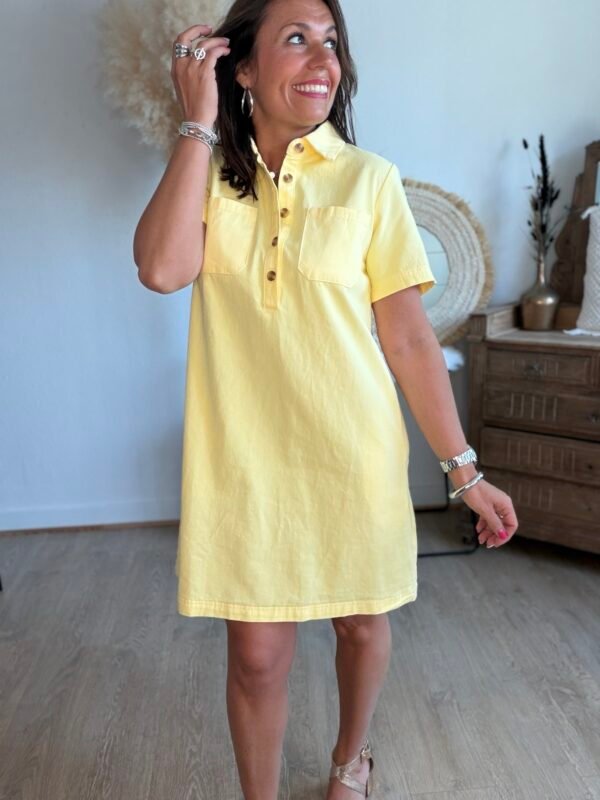Robe chemise jaune - Modèle Nathalie