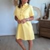 Robe chemise jaune - Modèle Nathalie