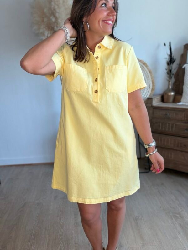 Robe chemise jaune - Modèle Nathalie