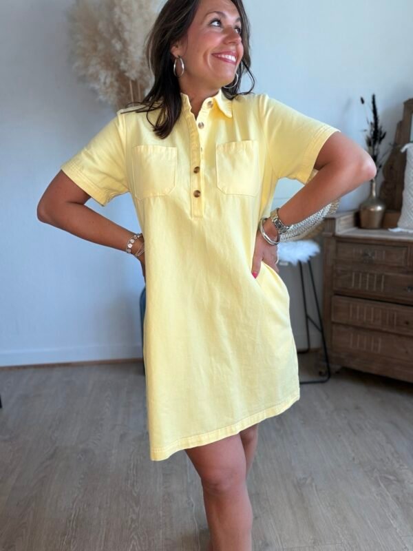 Robe chemise jaune - Modèle Nathalie