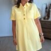Robe chemise jaune - Modèle Nathalie