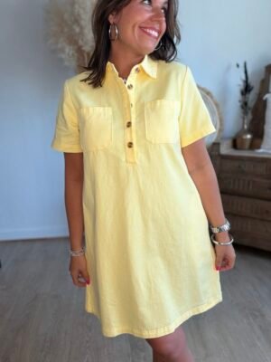 Robe chemise jaune - Modèle Nathalie