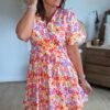 Robe courte colorée - Modèle Seventies