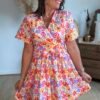 Robe courte colorée - Modèle Seventies