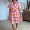Robe courte colorée - Modèle Seventies