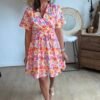 Robe courte colorée - Modèle Seventies