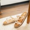 Mules beige/dorés - Modèle Yvanny