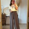 Pantalon fluide chocolat - Modèle Lisa