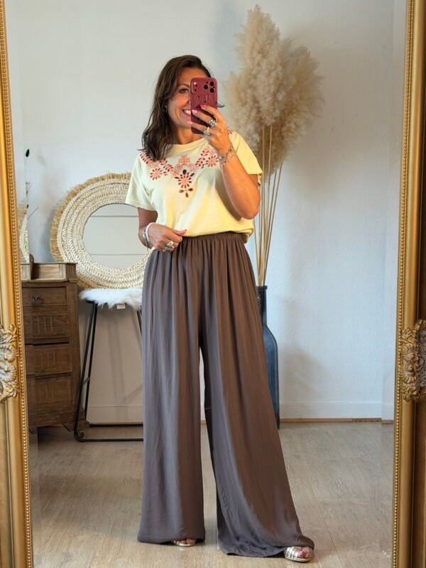 Pantalon fluide chocolat - Modèle Lisa