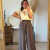Pantalon fluide chocolat - Modèle Lisa