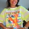 t shirt jaune fluo homard T shirt imprimé homard - Modèle Omar