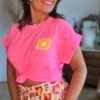 T shirt rose fluo - Modèle Ibiza